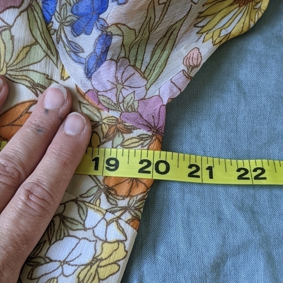 NEON Rose Floral Romper with Ruffles XL Feminine Romantic Whimsy Fairy - Picture 13 of 13